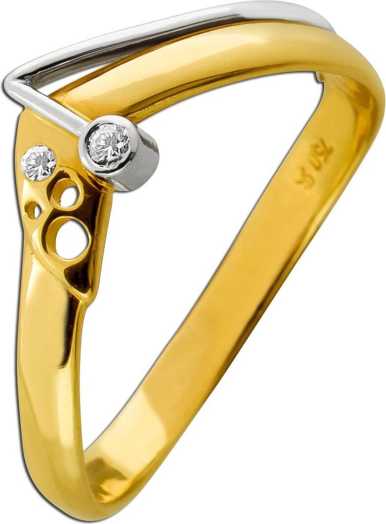 Brillantring Gold 750 Weissgold 18K Brillanten 0.03ct 19