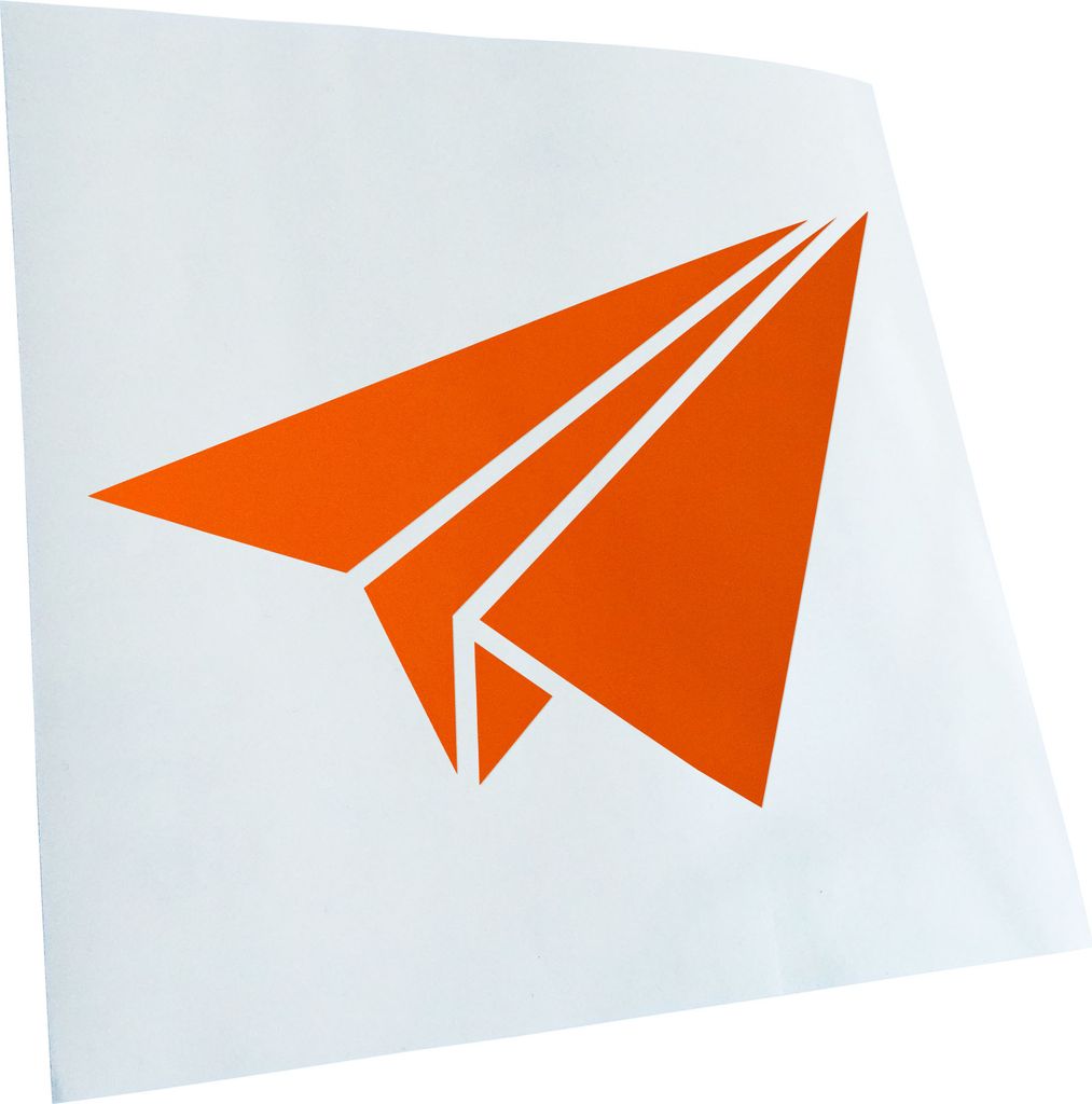 Kiwistar - Autoaufkleber - Papierfalten Papierflieger - Orange - 40x29cm - Aufkleber für Auto, Laptop, Fahrrad, LKW, Motorrad mehrfarbig JDM Decal...