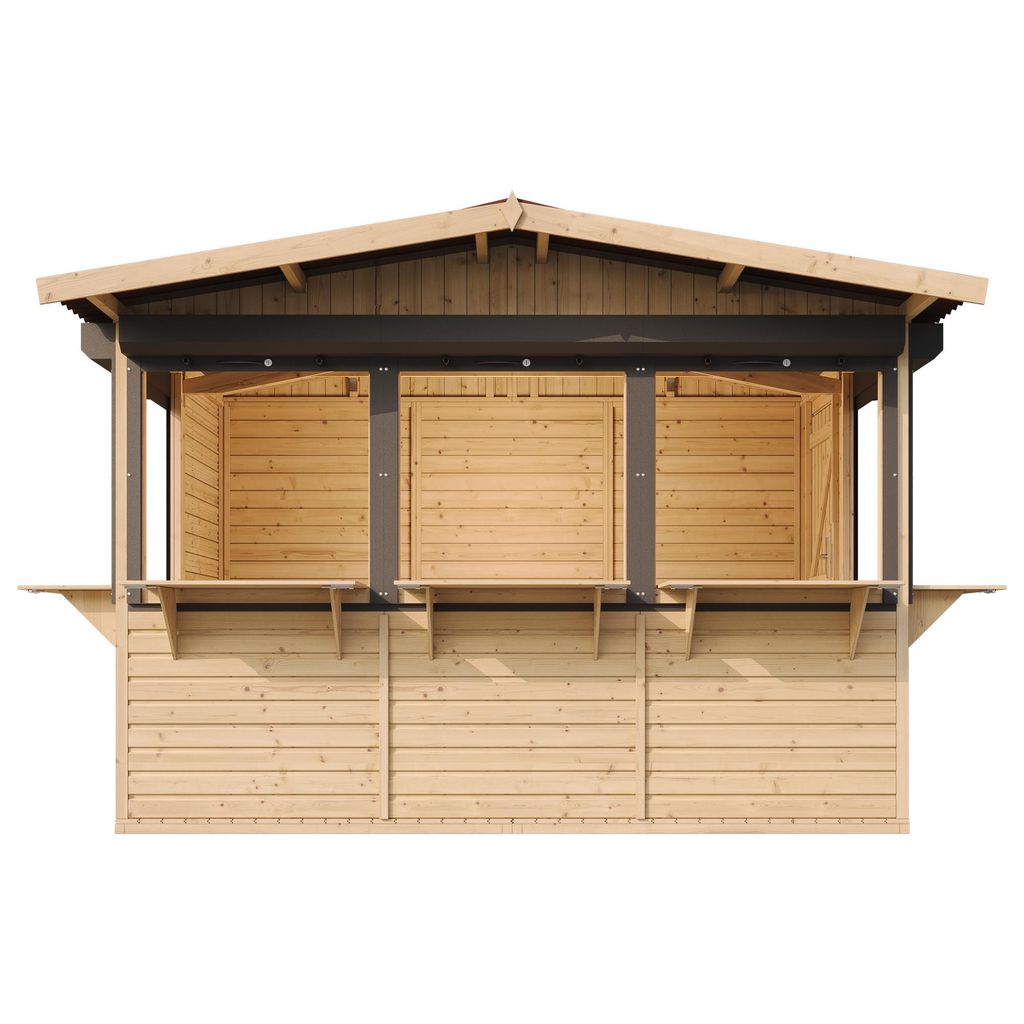Holz Gartenhaus, Marktbude Holz - 263 x 336 cm / 6 m² Image du produit 