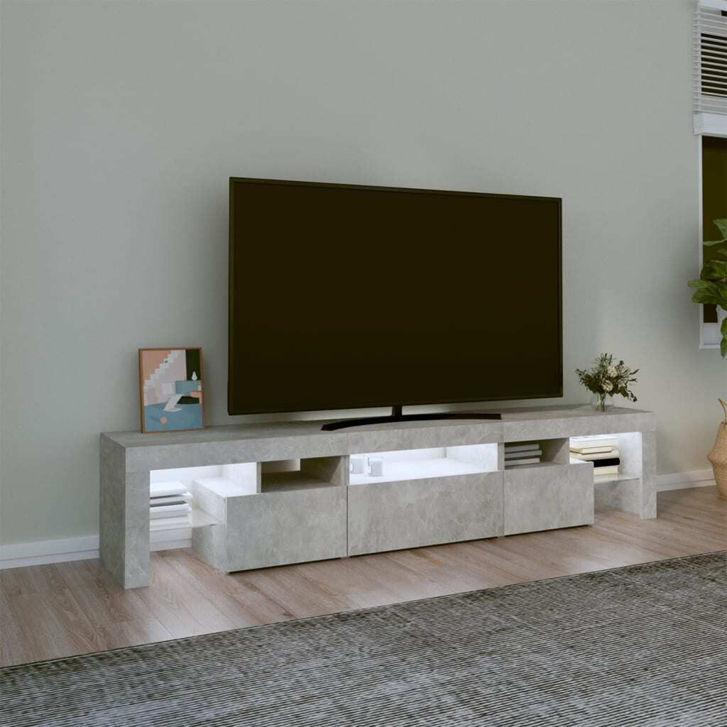 Maison Exclusive - TV-Schrank mit LED-Leuchten Betongrau 200x36,5x40 cm