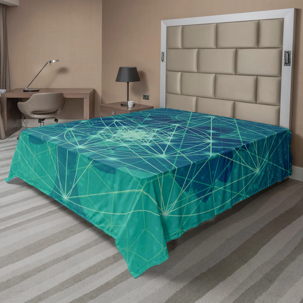 Lenzuolo Sopra ABAKUHAUS 275x260 cm Blu Petrolio Geometrico