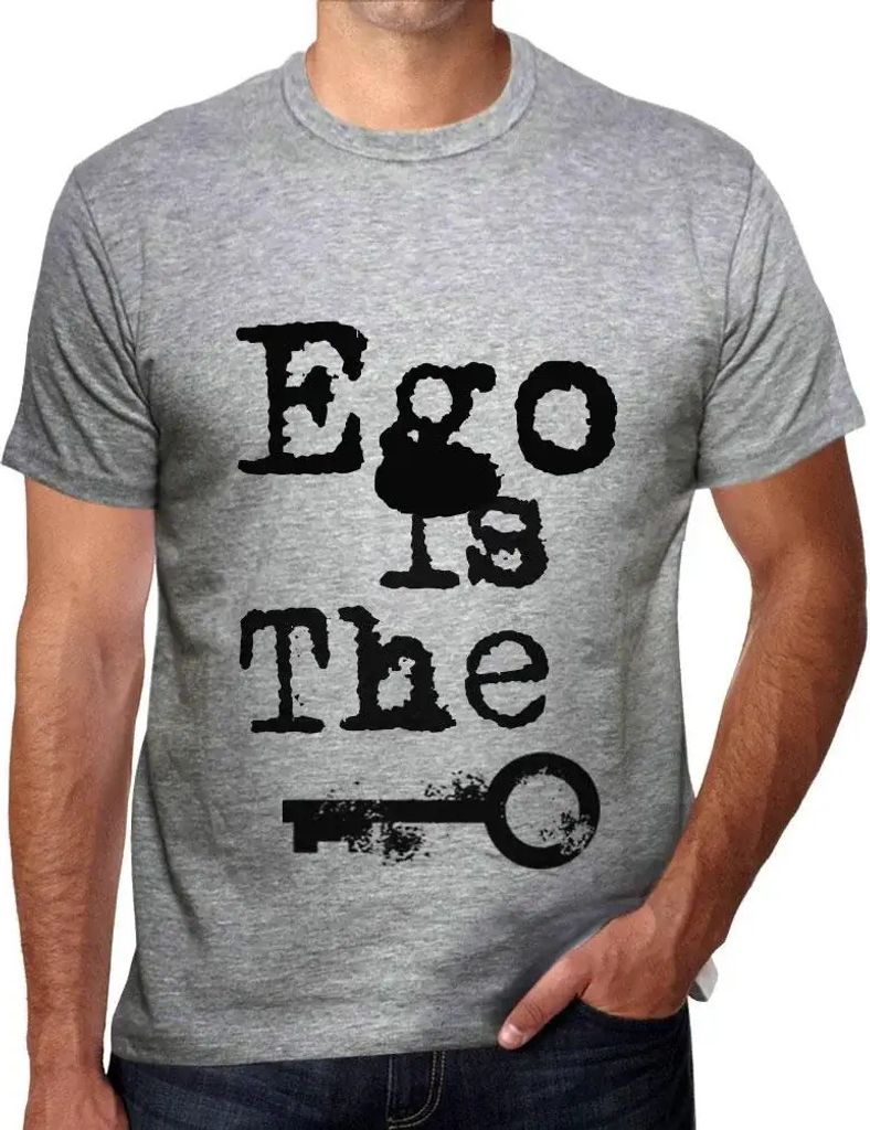Herren Grafik T-Shirt Das Ego ist der Schlüssel – Ego Is The Key – Öko-Verantwortlich Vintage Jahrgang Kurzarm Lustige Druck Geburtstag Gesch...