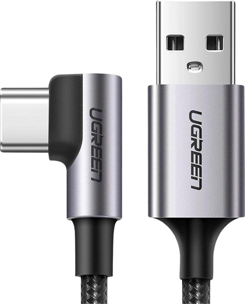 Ugreen USB-A auf USB-C Winkelkabel 3m Grau 3A Produktbild 