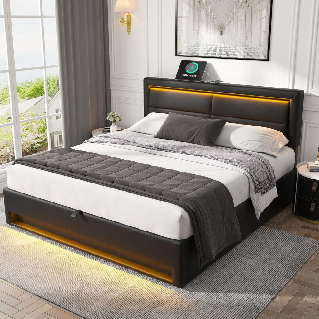 okwish Boxspring postel čalouněná postel 140 x 190 cm s Obrázek produktu 