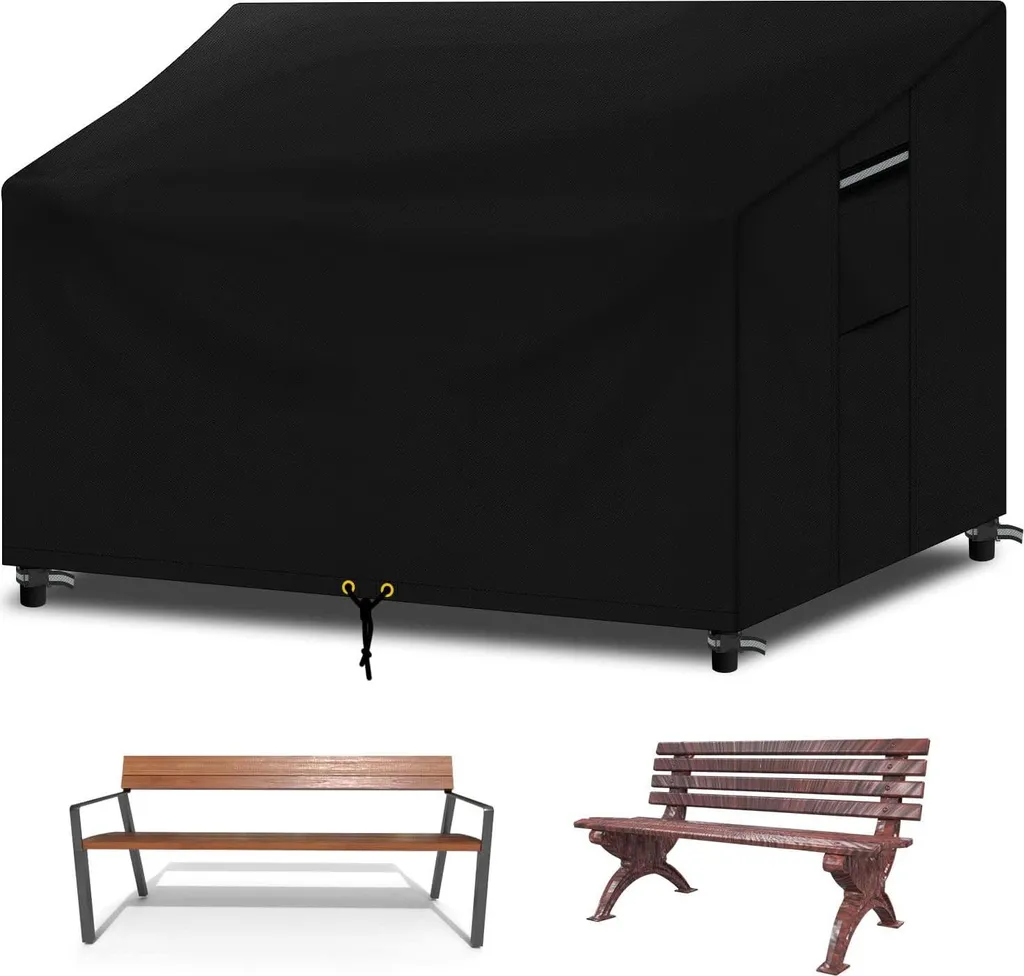 Housse de banc anti-moisissure et vent - Solution étanche 2 places noir