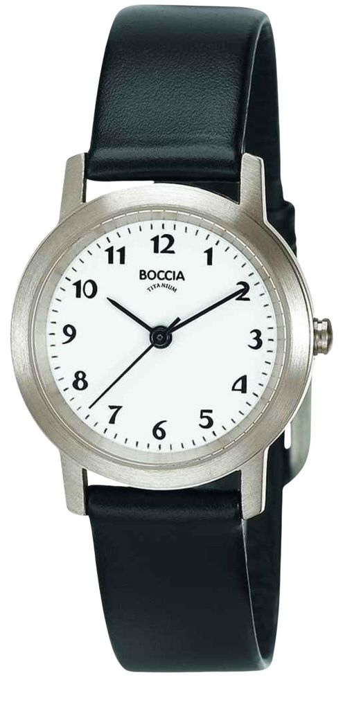 Boccia Titanium 3291-01 Uhr Damenuhr Lederarmband schwarz Produktbild 