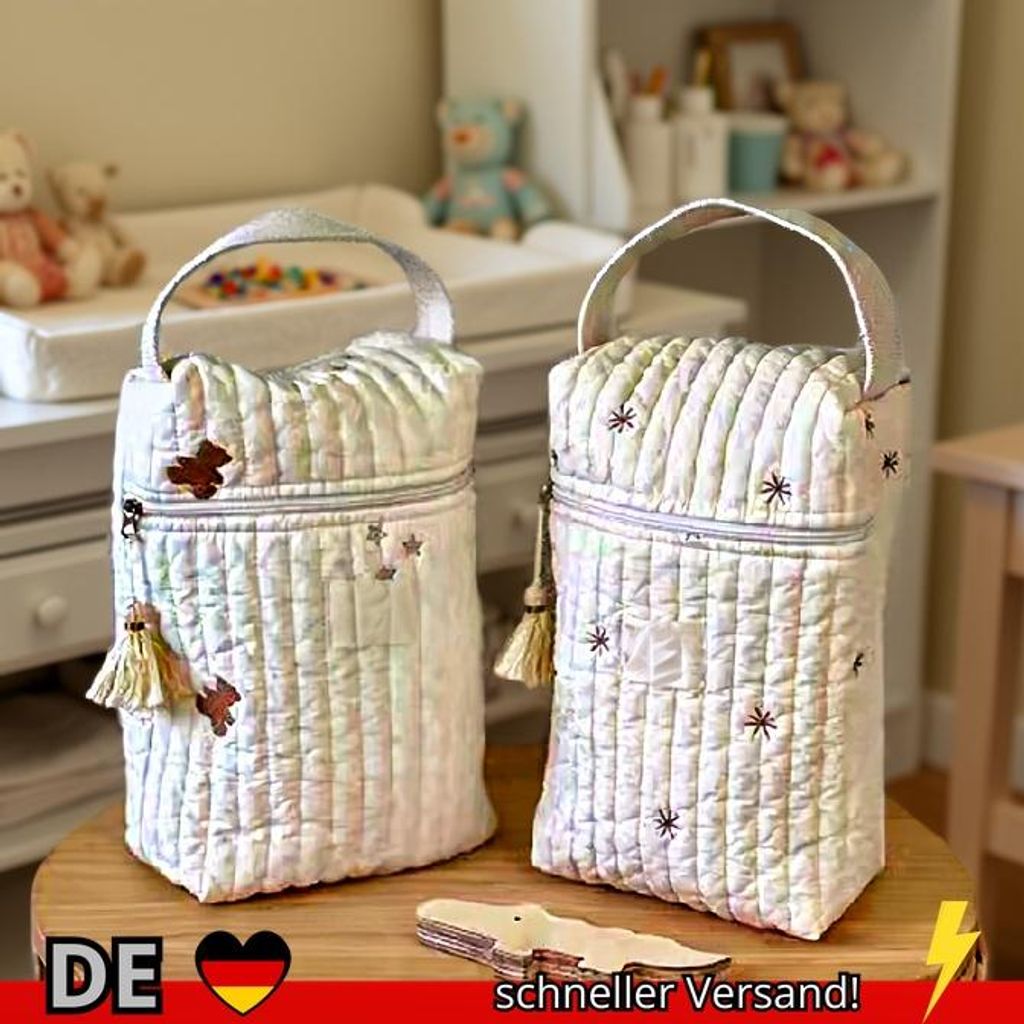 Tragbare Kinderwagen-Wickeltasche Gesteppt für Babywindeln Caddy Organizer