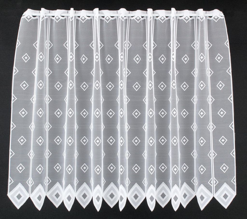 Gardinen Kranzusch Scheibengardine Quadrate 90x80,5 cm H/B weiß Bistrogardine Vorhang Küche 1er Pack