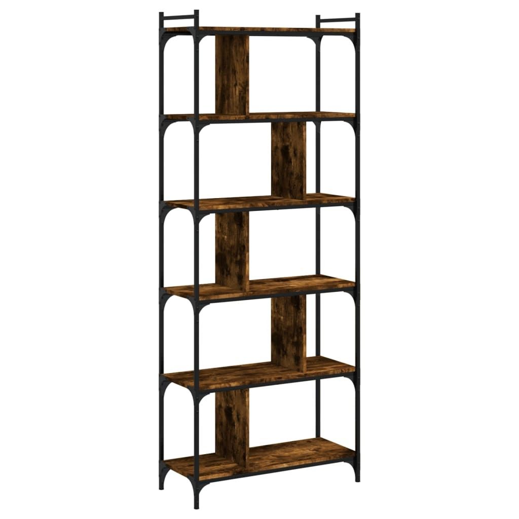 vidaXL Regál na knihy 6 políc Smoked Oak 76x32x192 cm Obrázok produktu 