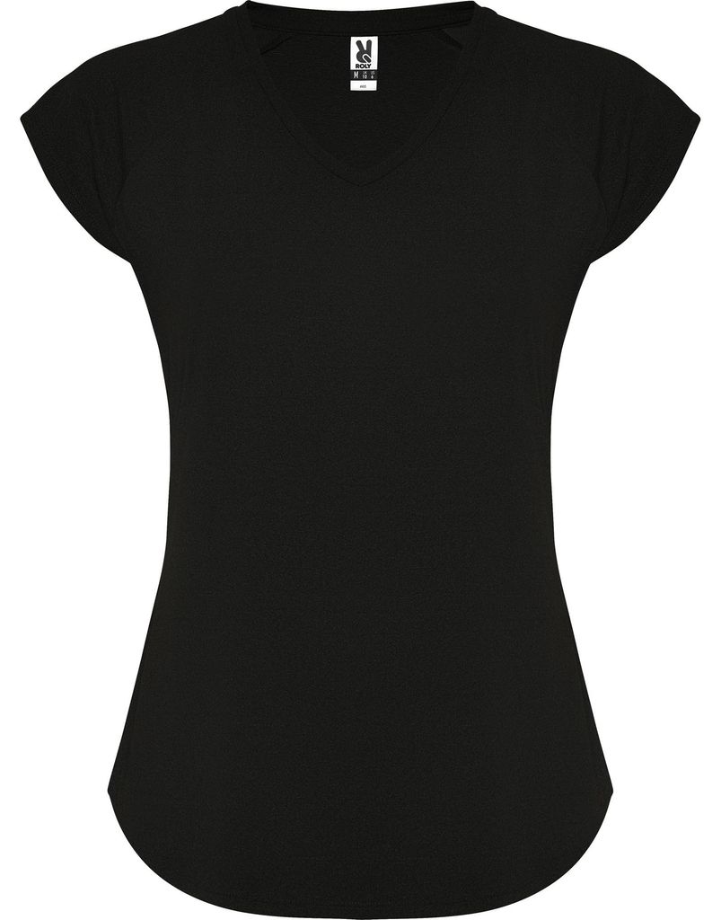 Roly Sport - "Avus" T-Shirt V-Ausschnitt für Damen LT3020 (M) (Schwarz)