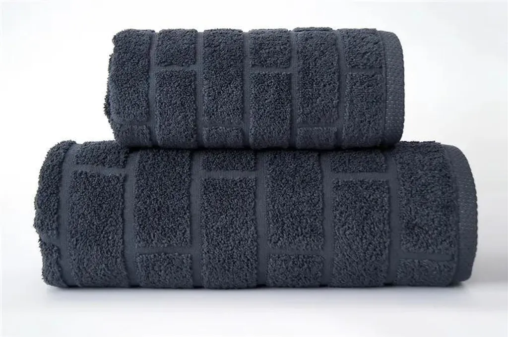Asciugamano Viso Greno Brick 50x90 Cenere 500g/m2 Spugna Cotone