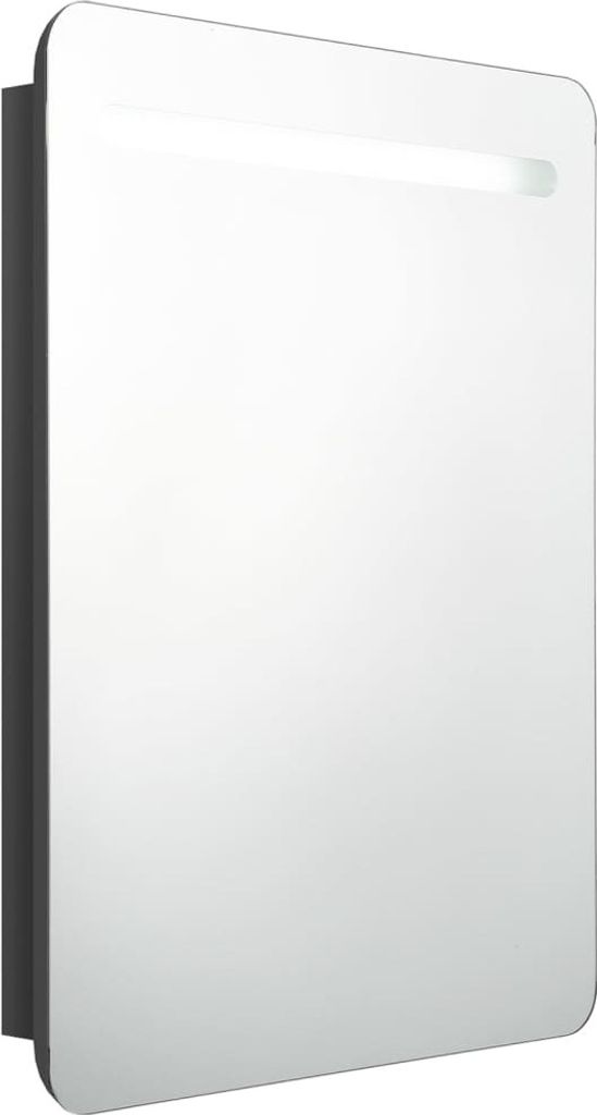 vidaXL LED-Bad-Spiegelschrank Glänzendes Schwarz 60x11x80 Produktbild 