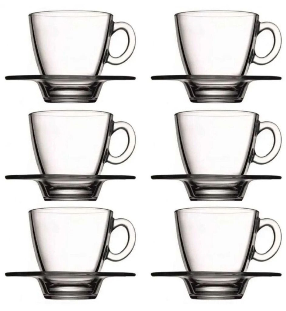 Pasabahce Aqua 95756 Espressotassen mit Unterteller
