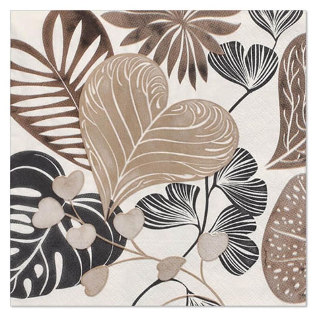 PAPSTAR Servietten 3-lagig, 33x33 cm, "Silky Fronds" | Produktbild 