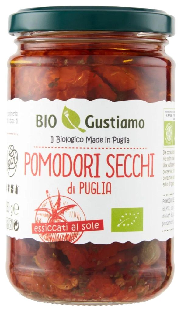 Tomates séchées, huile d'olive, origan, basilic, 280 g Image du produit 