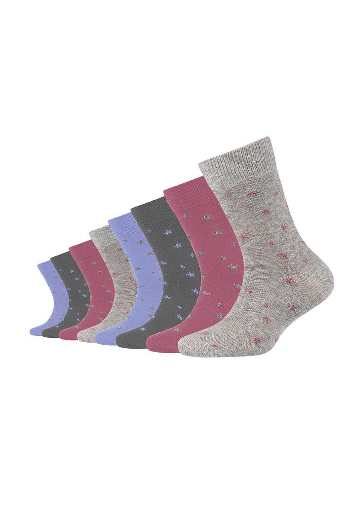 Camano Kindersocken ca-soft organic stars/stripes 8er Pack fog melange 23-26