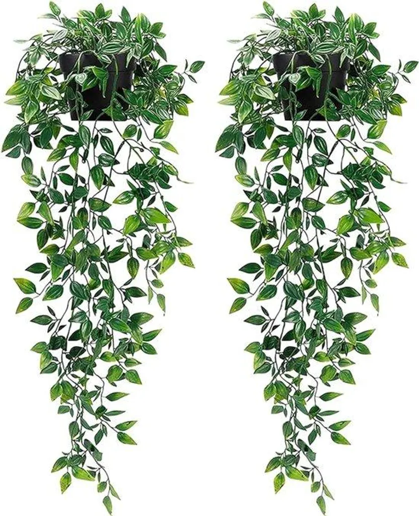 Plantes Artificielles Tombantes et Murales - Lot de 2 Pièces Résistantes