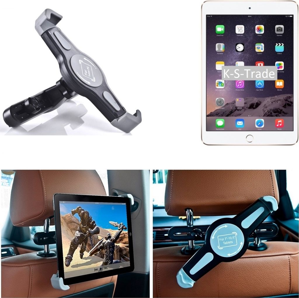 K-S-Trade Tablethalterung kompatibel mit Apple iPad Mini 3 KFZ Kopfstützen Halterung 360° Auto Sitzhalterung Headrest Holder Halter Tablet PC