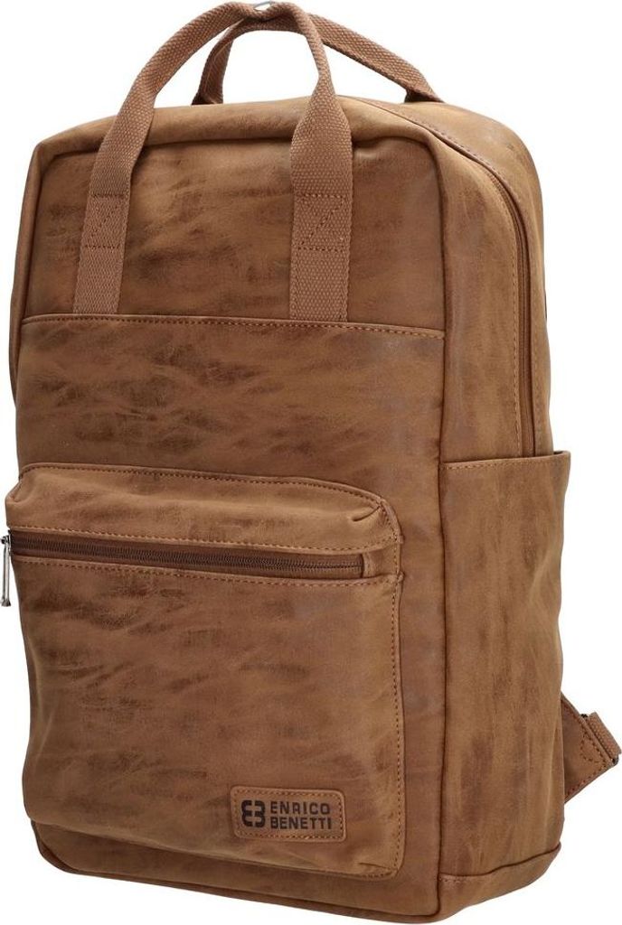 Großer Damen Herren Roll up Rucksack Plane Tasche Fahrradrucksack Kurier leder Optik Rollup Bag Camel