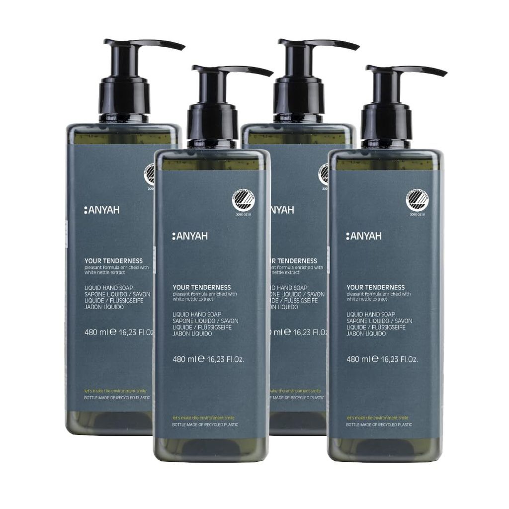 ANYAH Handseife 4 × 480 ml – vegan flüssigseife mit Produktbild 
