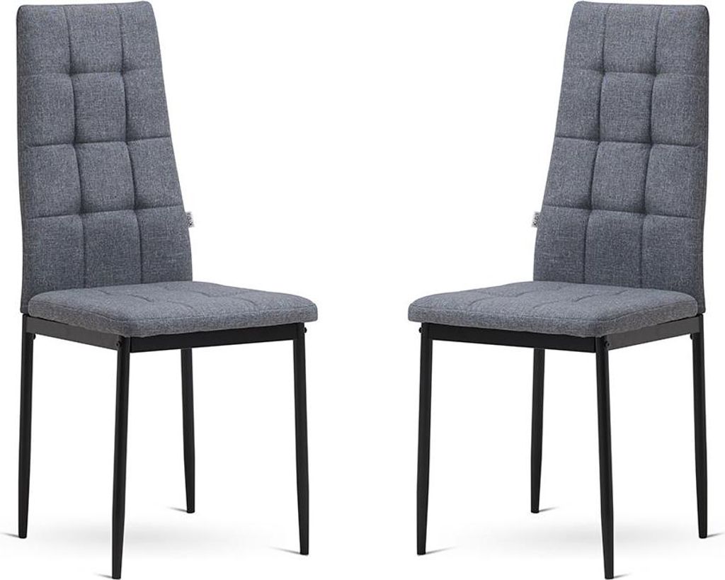 2er-Set Innenstühle mit gepolsterter, gesteppten Sitzfläche und hoher Rückenlehne, Metallgestell in Anthrazit – elegant, bequem und modern, id...