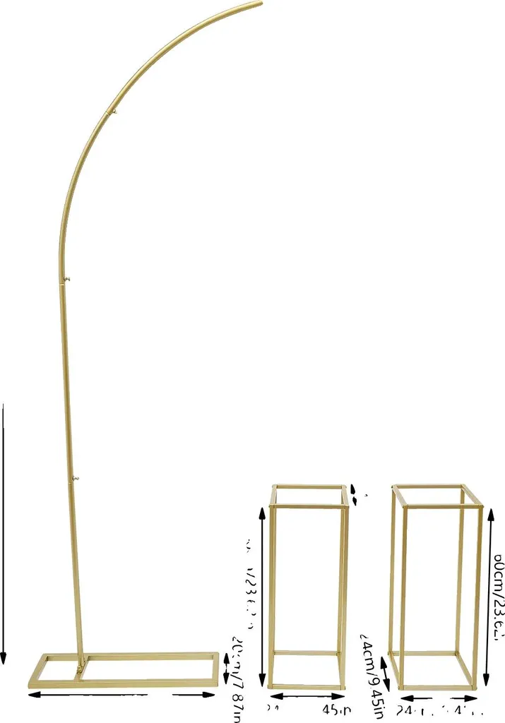 Arche en ballons et stand floral M doré pour centres de table mariage