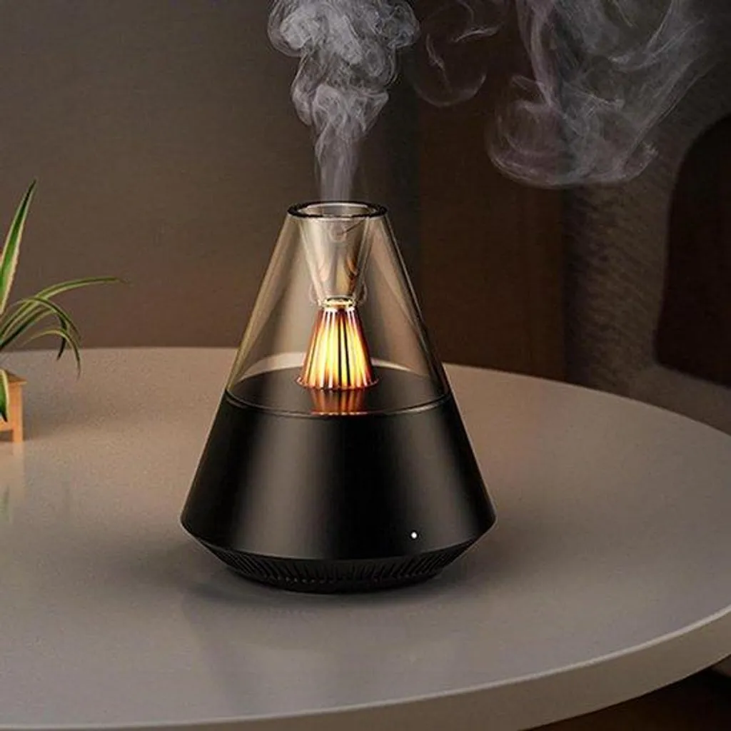Brumisateur d'huiles essentielles noir avec effet lumineux LED relaxant