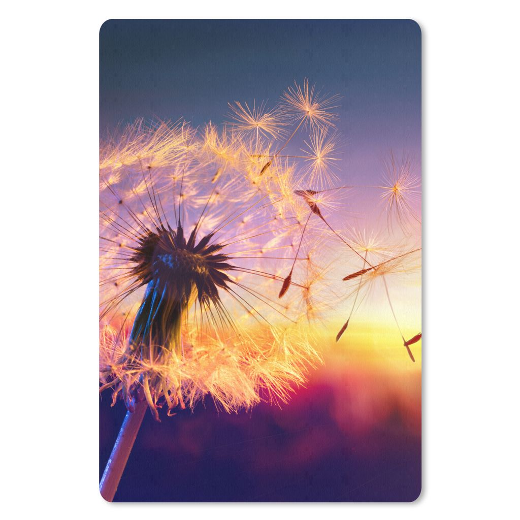 MuchoWow Mauspad Mousepad Löwenzahn - Blumen - Sonnenuntergang - Horizont - Nacht 18x27 cm - Mousepads - Maus Mat - Pad - Mausunterlage