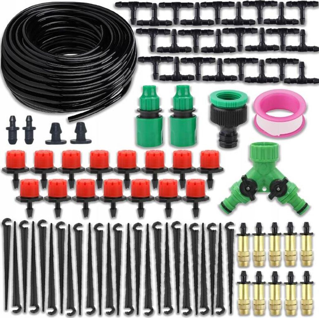 Bewässerungssystem 25M Bewässerungsset für Rasen und Garten Sprinkler
