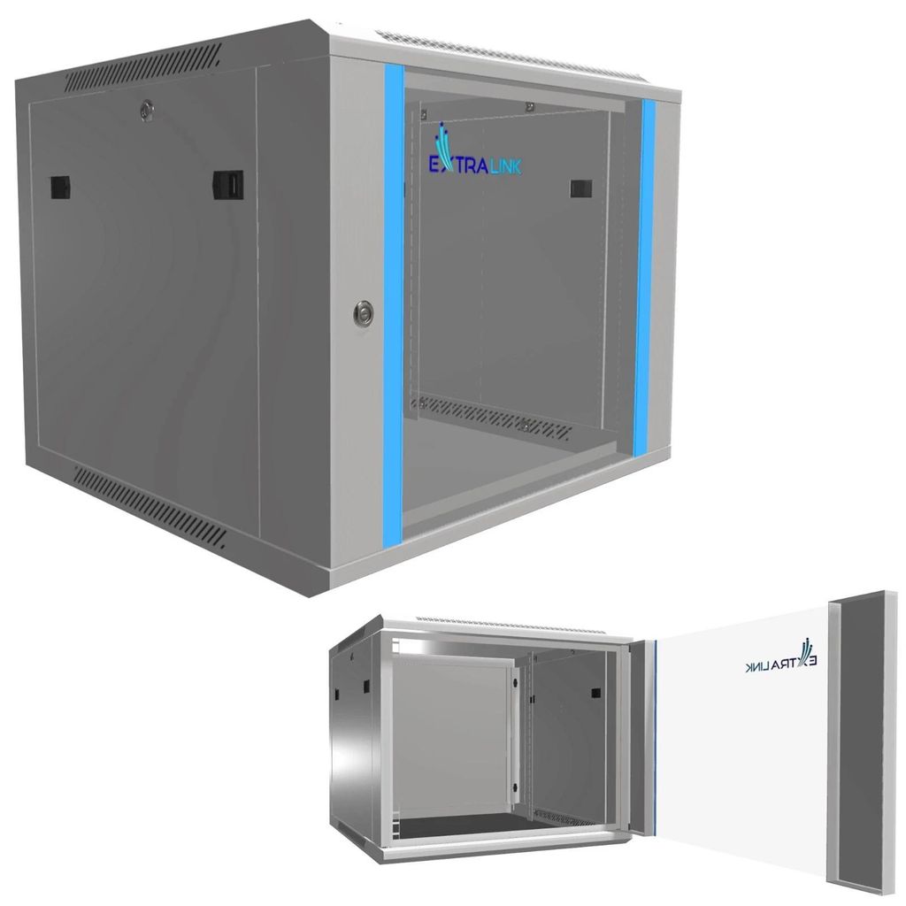 Extralink Rackmount skriňa 9U 600x600 Sivá montáž na stenu Obrázok produktu 