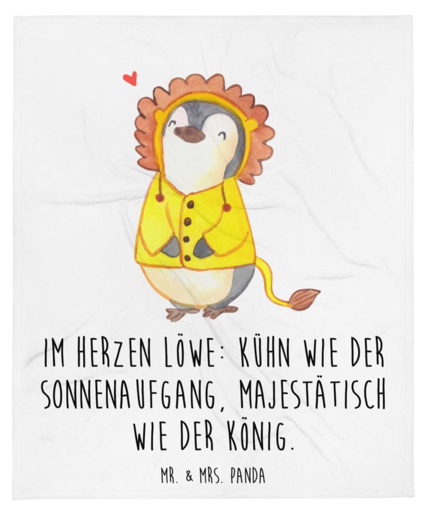 Mr. & Mrs. Panda Kuscheldecke Löwe Astrologie - Weiß - Geschenk, Sternzeichen, Geburtstagsgeschenk, Tierkreiszeichen, Decke, Winterdecke, Bettdec...