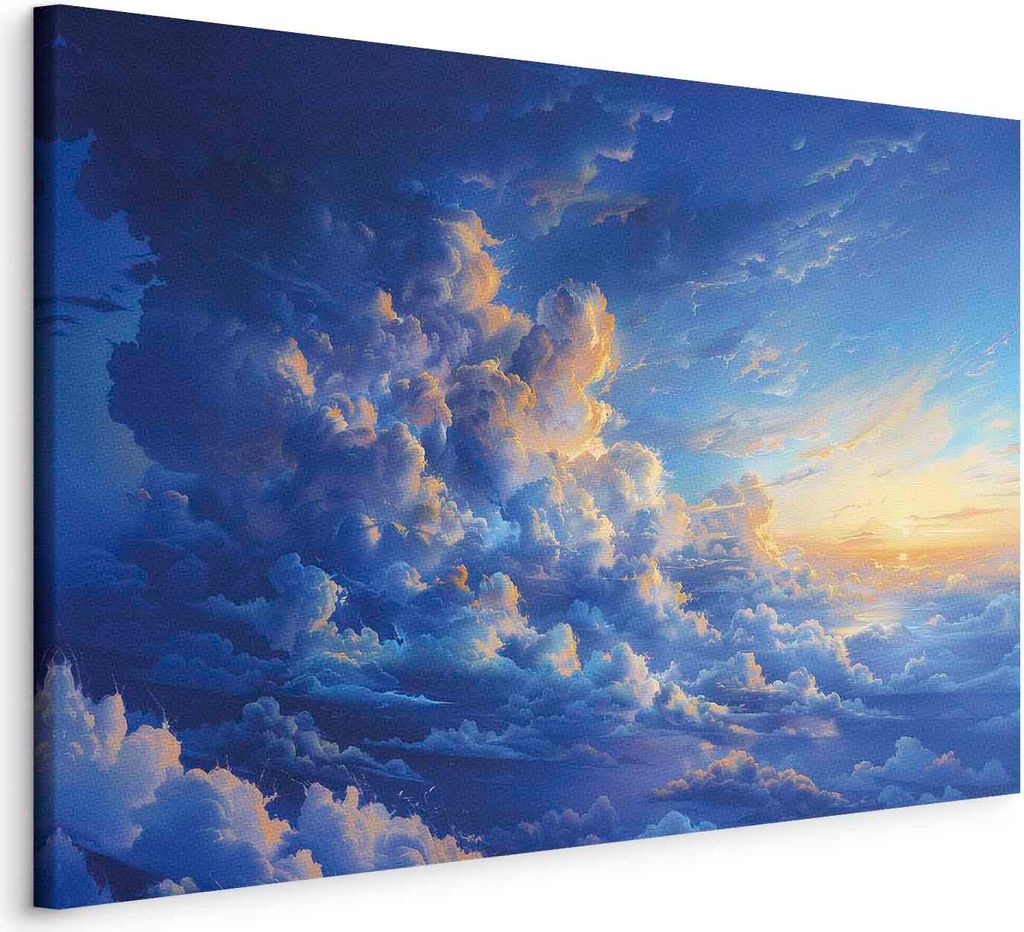 Italienischer Leinwand Leinwandbild - When the Sky Becomes a Canvas: Artistic Creation of Nature in the Clouds 30x20 cm Muster b-H-10029-b-a