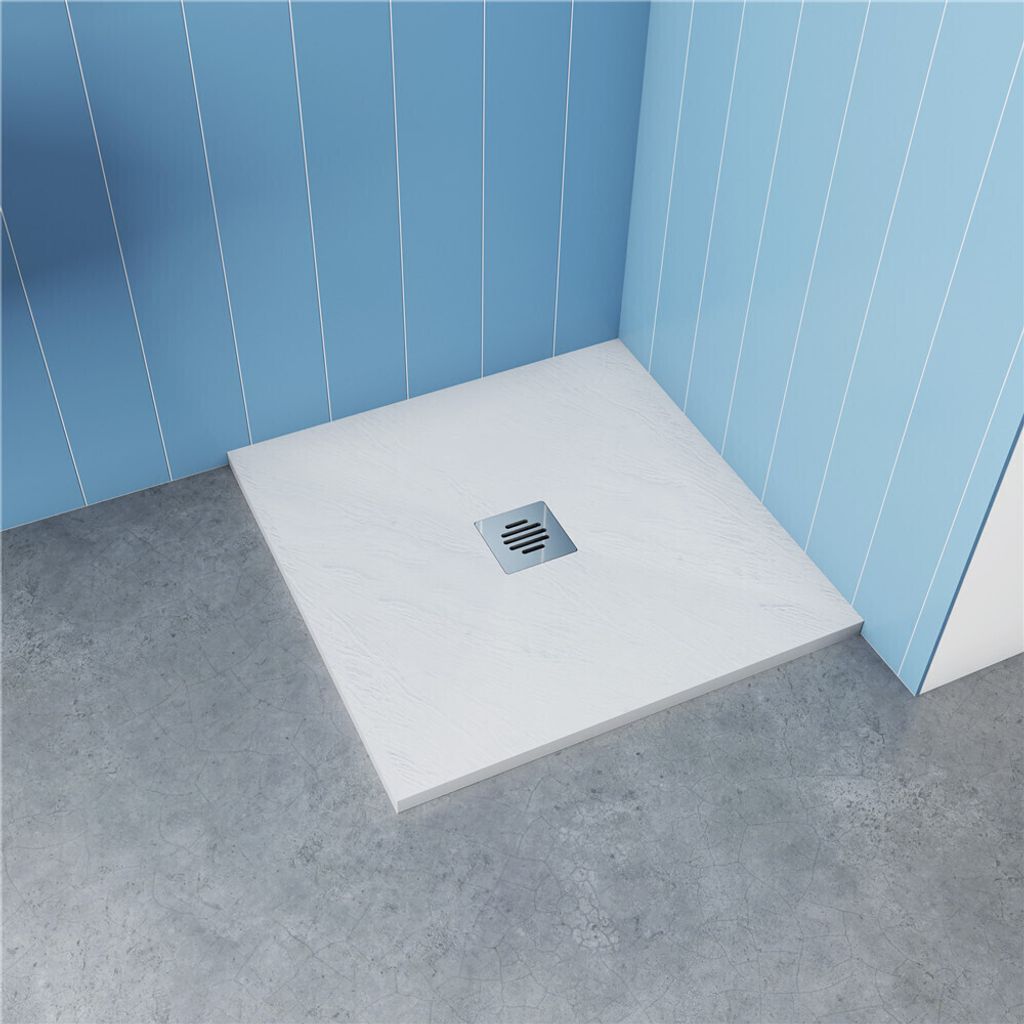 900x900x30mm Höhe Quadrat Duschtasse Weiß Schiefereffekt Produktbild 