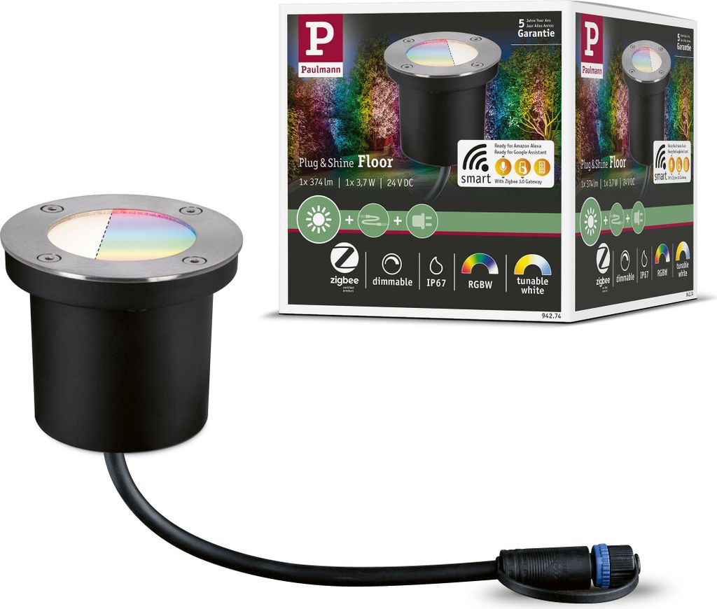 Paulmann Plug & Shine LED Bodeneinbauleuchte RGBW Einzelspot