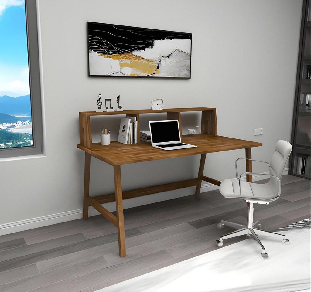 Robuster Brauner Tisch Landhausstil Schreibtische Büro Möbel