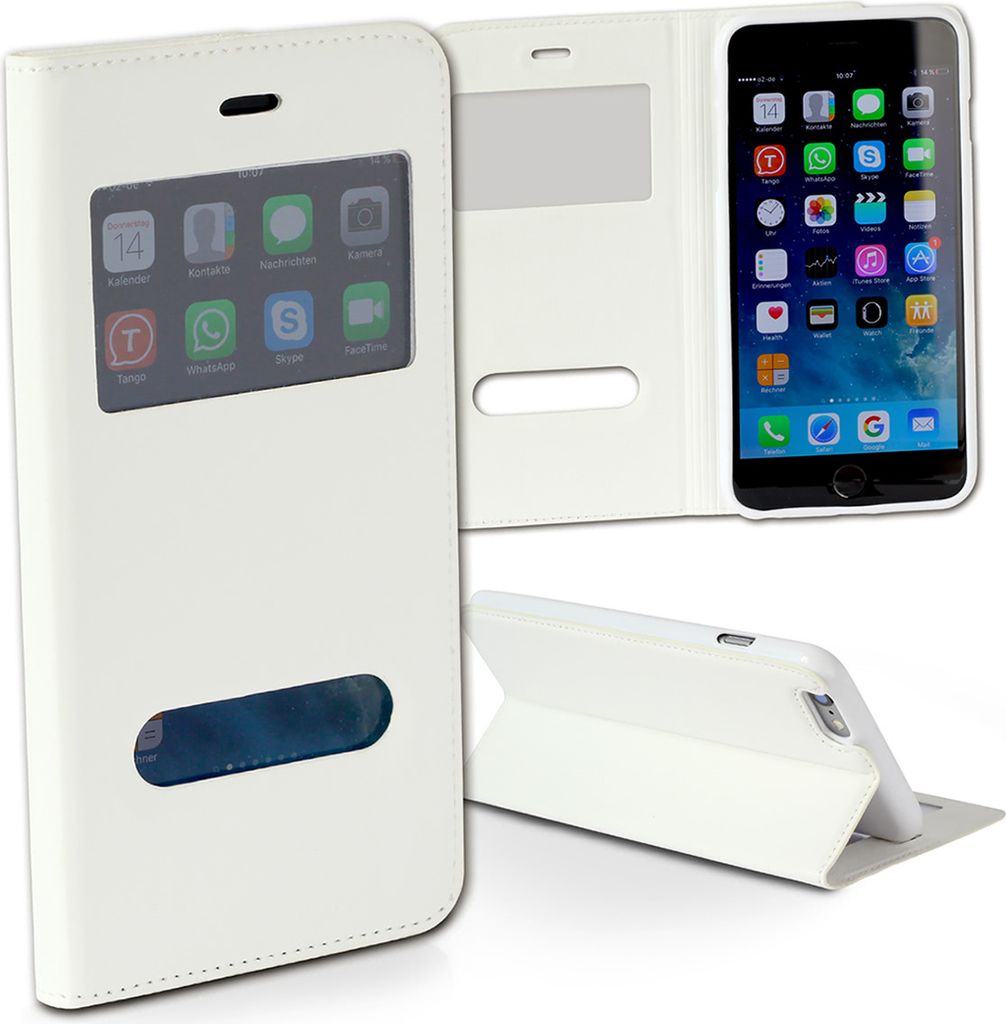Handyhülle weiß DrachenLeder Handyzubehör Kunstleder D2OME101K