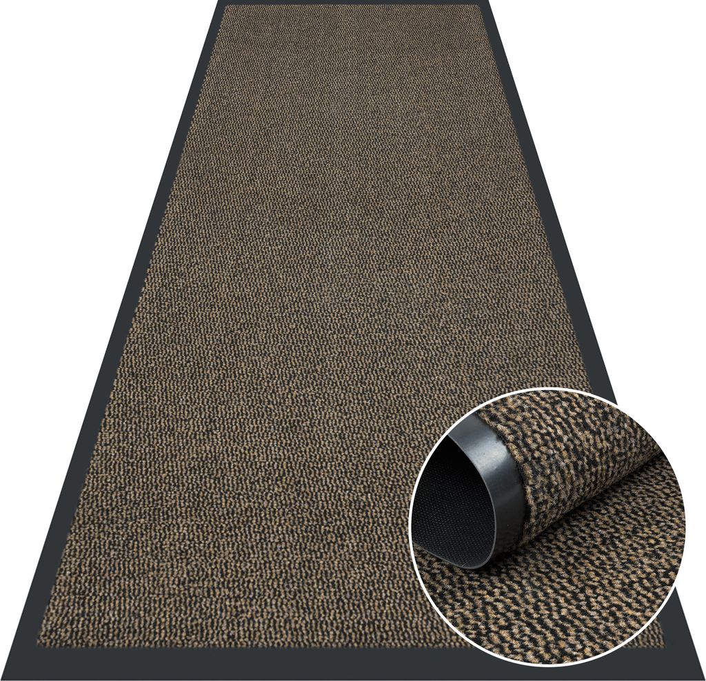 Fußmatte - Für Innen und Außen - 80x200 cm - Braun - Rutschfest - Für Zuhause, Büro, Laden, Hotel - Einfach zu Reinigen - BRUNO