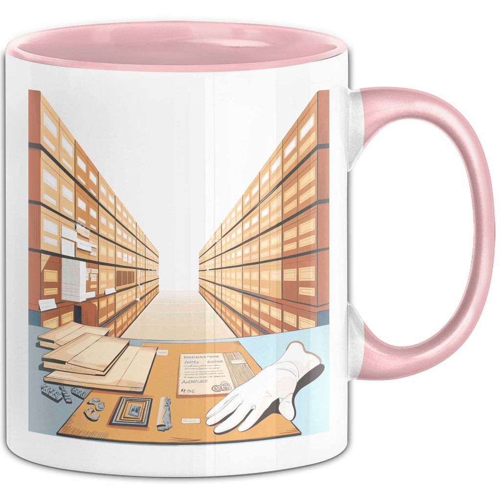 Archivar Tasse Geschenk Lustige Geschenkidee Spruch Für Akten Bewahrer (Rosa)