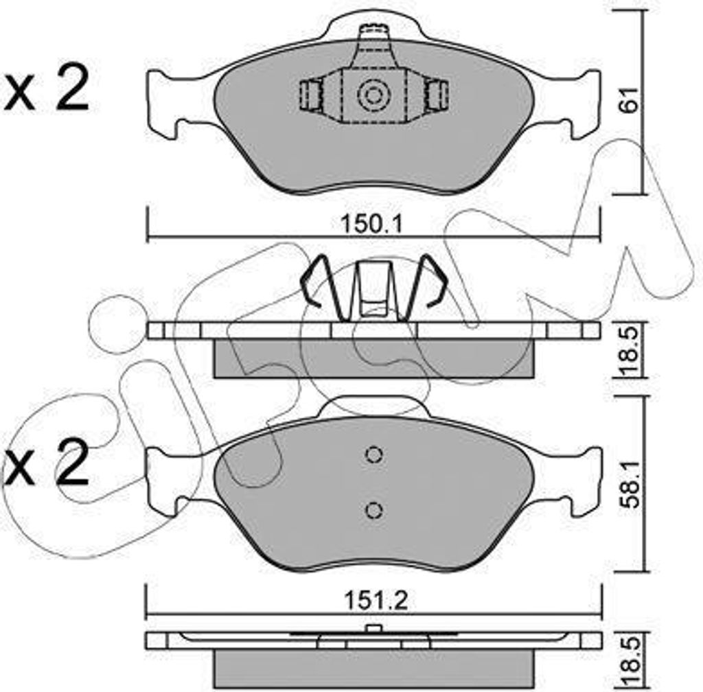CIFAM Bremsbeläge Satz Vorne Bremsklötze für FORD Fiesta Mk5 Schrägheck (JH1, JD1, JH3, JD3) 822-316-0