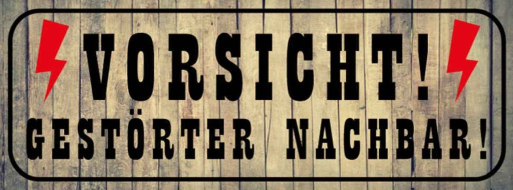 vianmo Holzschild 10x27 cm Vorsicht gestörter Nachbar Warnschild Hinweisschild