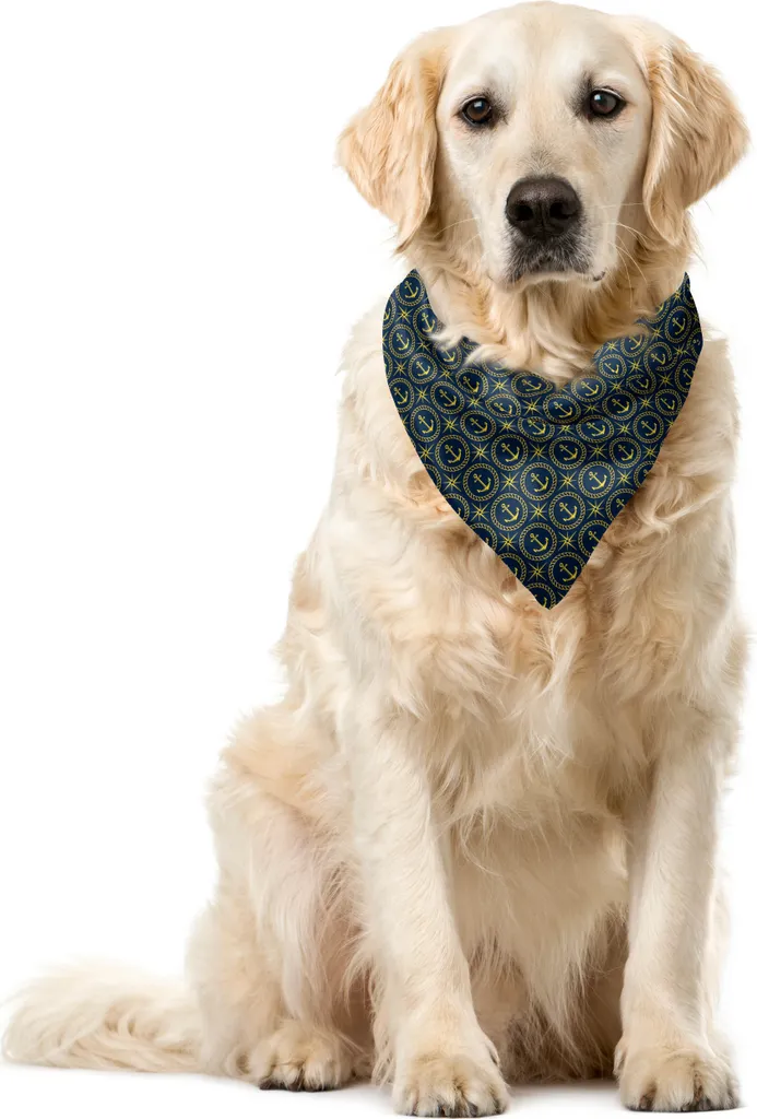ABAKUHAUS Bandana Cani Anker 55x55 cm Giallo Indaco Stile Nautico