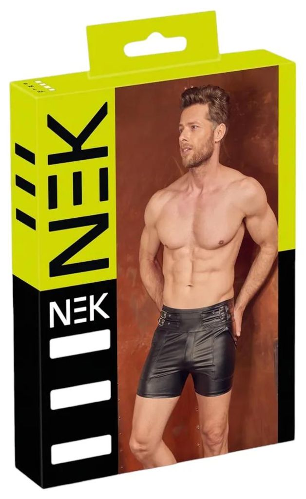 NEK - Zwarte heren shorts met een matte afwerking en Productafbeelding 