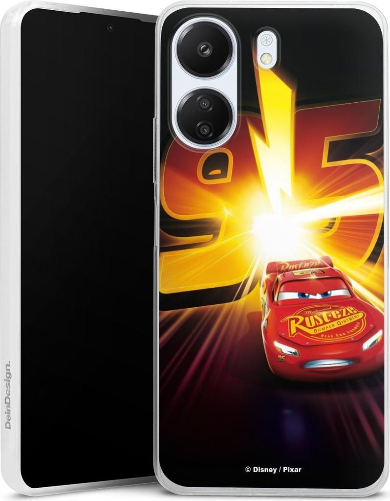 DeinDesign Slim Hülle für Xiaomi Redmi 13C 4G Silikon Case Ultra Dünn Handyhülle Cars Lightning Mcqueen 95 Offizielles Lizenzprodukt