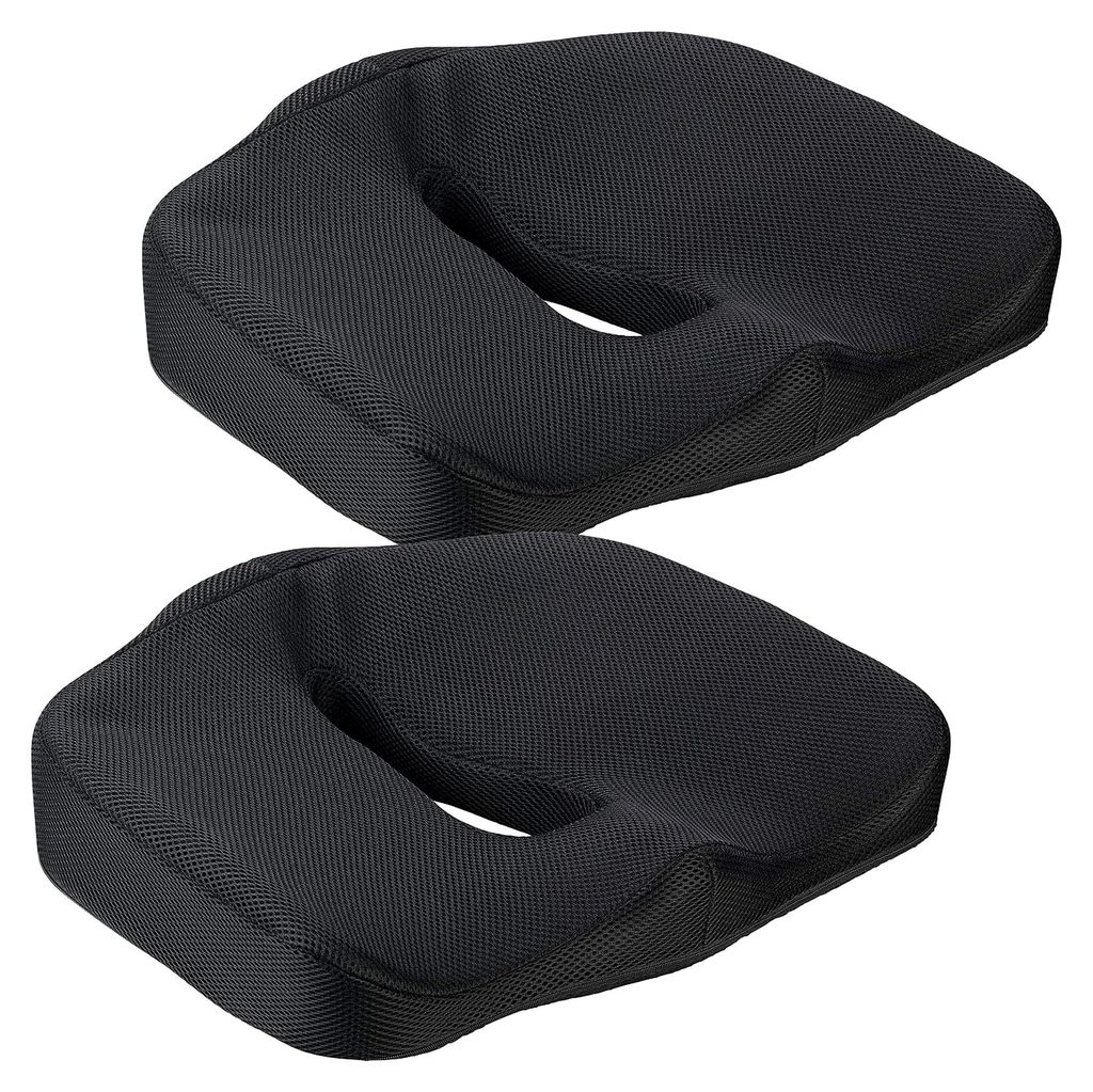 Ergonomische Sitzkissen für Auto und Schreibtisch: 2 Memory-Foam-Kissen