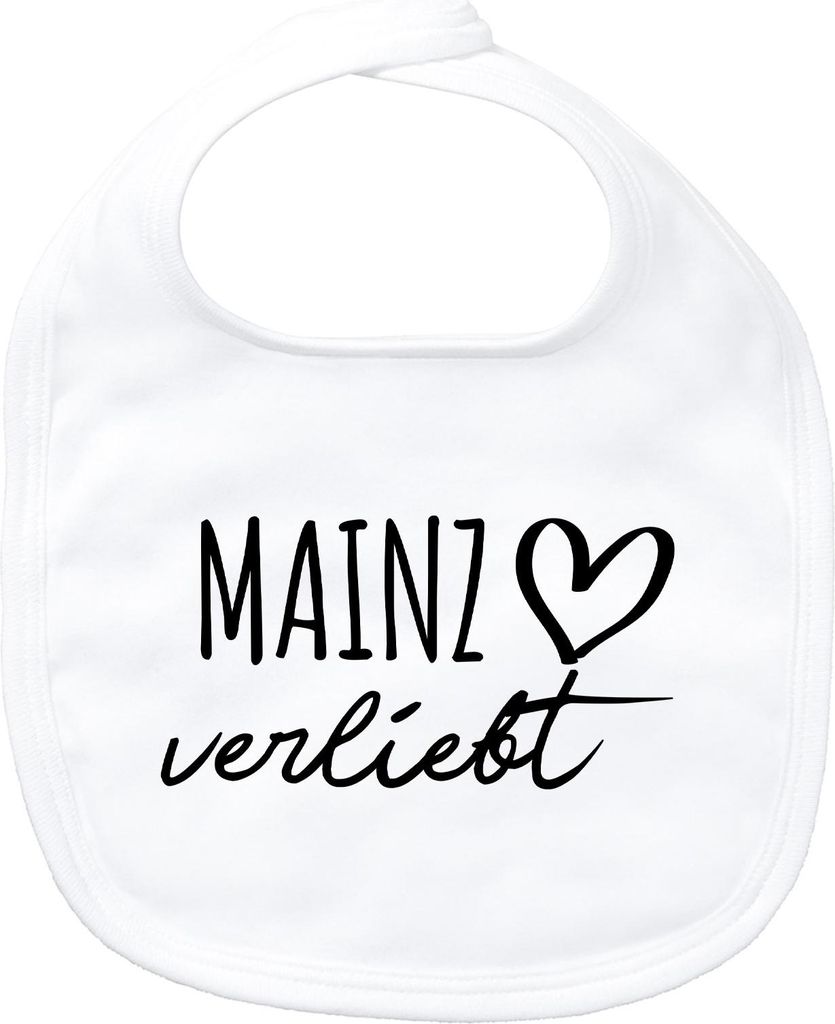 Huuraa Baby Lätzchen Mainz verliebt White Klettverschluss Baumwolle Latz Geschenkidee