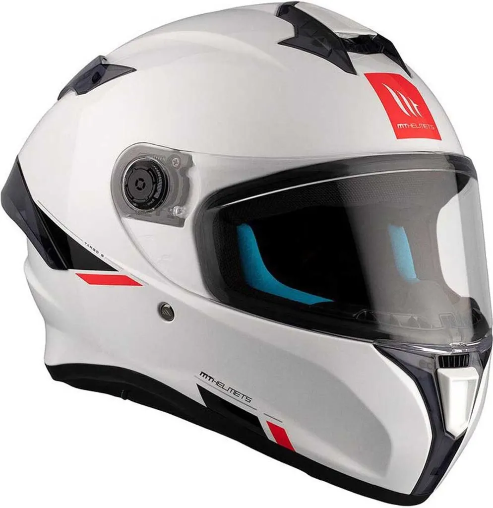 Casque intégral MT Helmets Targo S Solid A0 Blanc Brillant - Taille M - 7