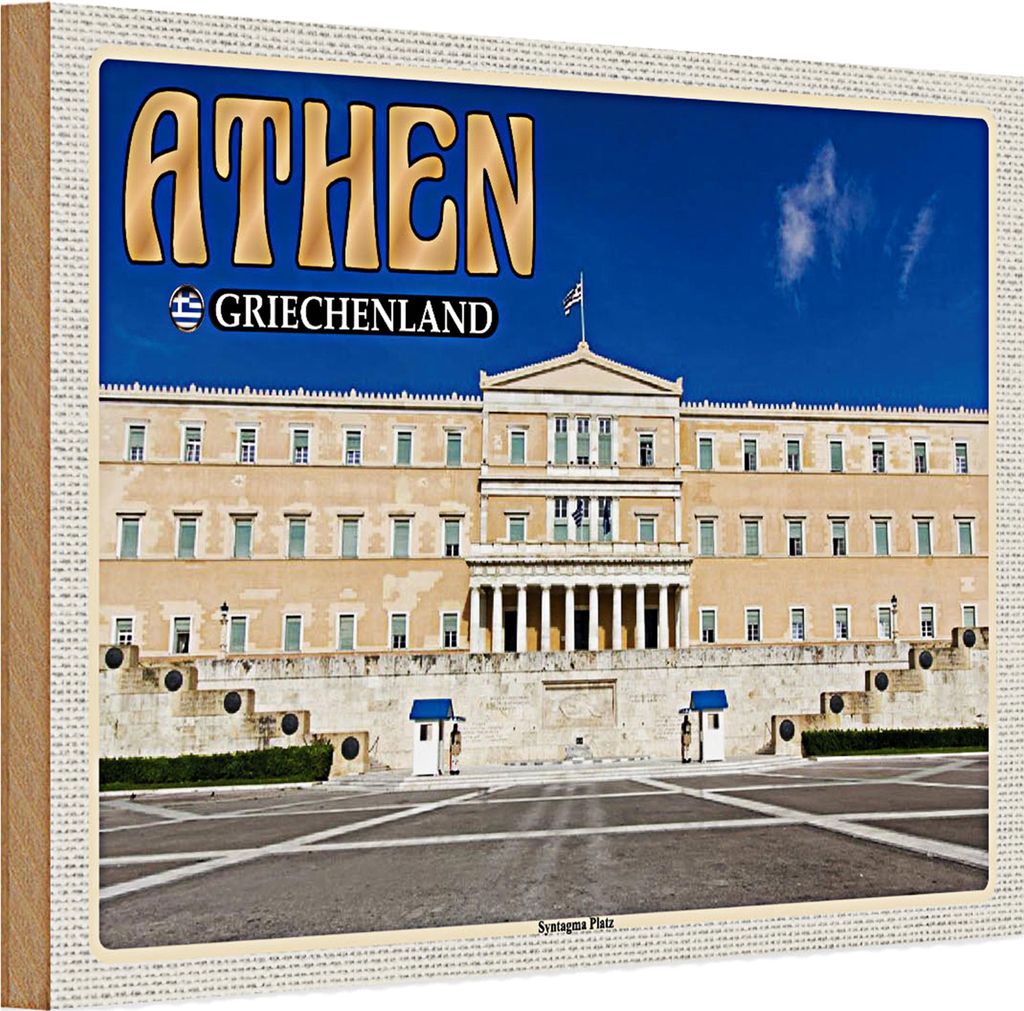 Holzschild Reise 30x20cm Athen Griechenland Syntagma Platz