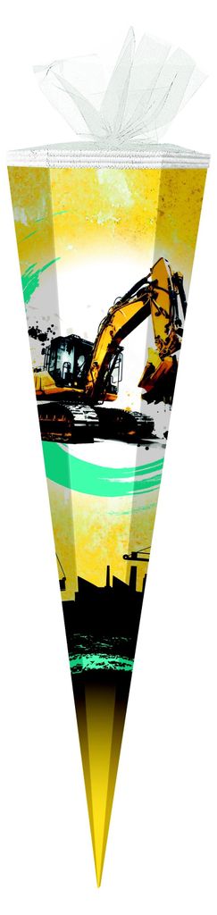 Schultüte / Zuckertüte / 50cm / eckig / "Bagger" Produktbild 