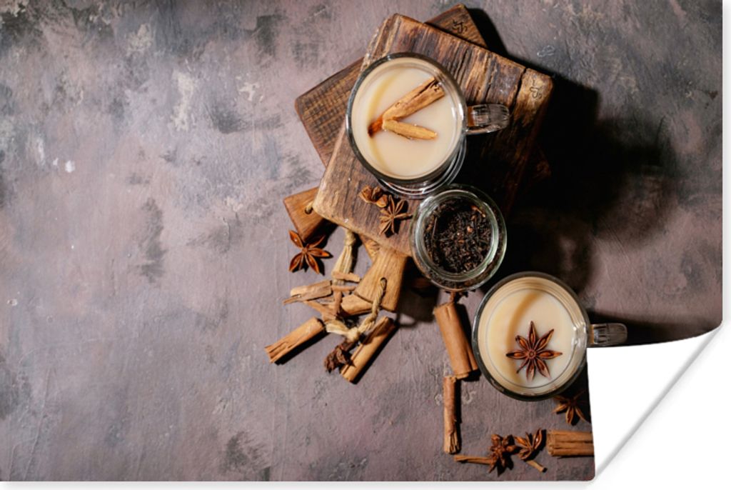 MuchoWow Poster Loser Tee - Milch - Zimt 60x40 cm - Schlafzimmerdekoration