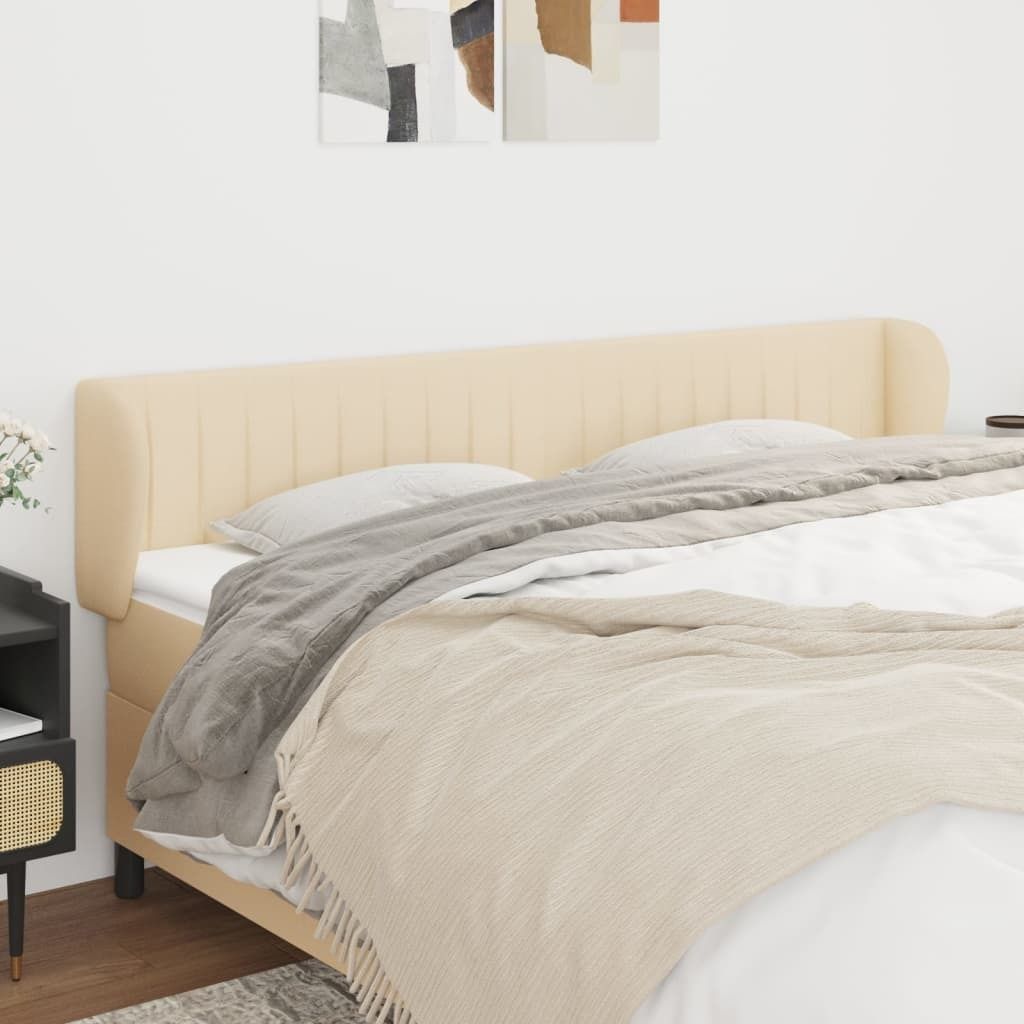 Maison Exclusive - Kopfteil mit Ohren Creme 183x23x78/88 cm Stoff